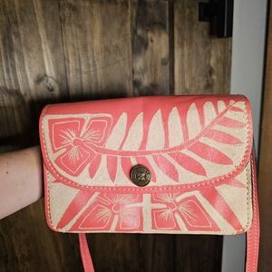 Patricia Nash Baku Cuban Carved Pink Crossbody Bag
